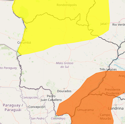 Meteorologia inclui 17 municípios de MS em alerta de chuva intensa