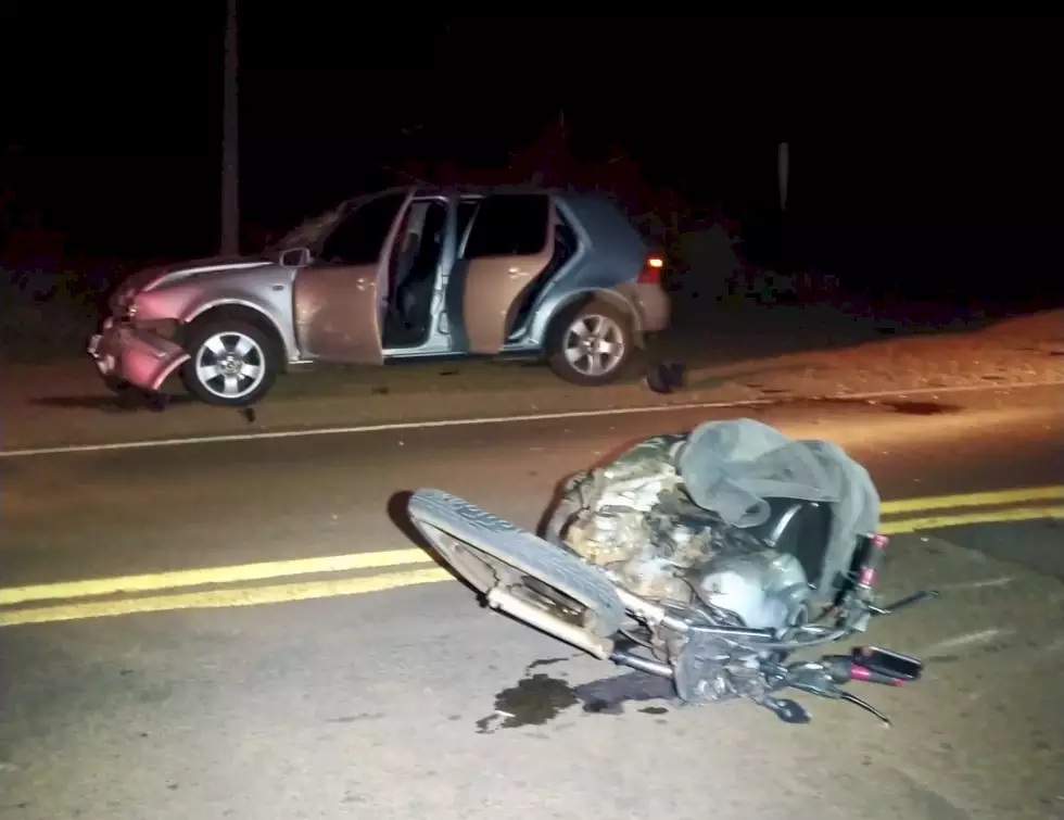 Motociclista morre após colisão frontal com carro na MS-145
