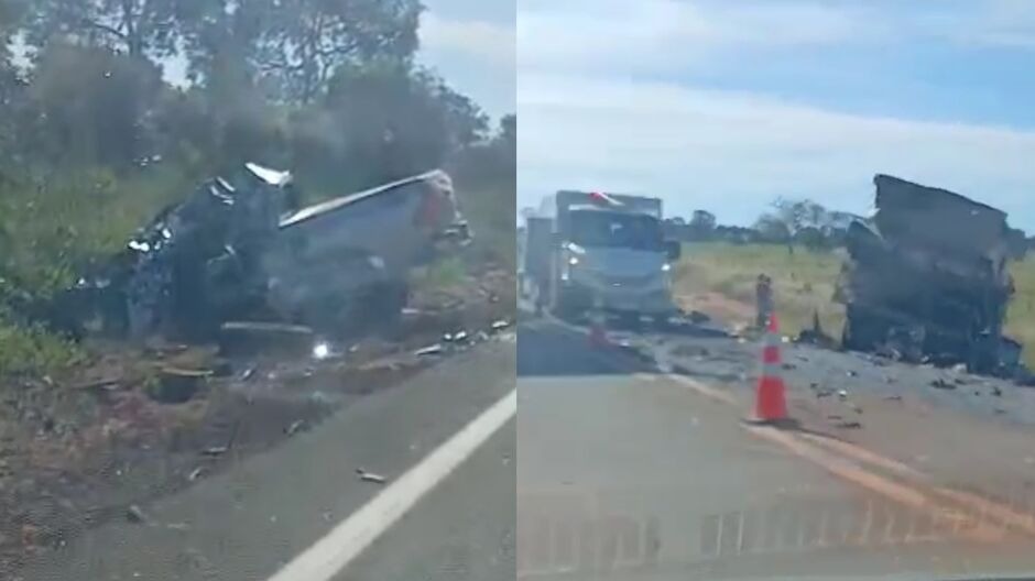 Colisão entre caminhão e Hilux mata motorista de 42 anos, em MS